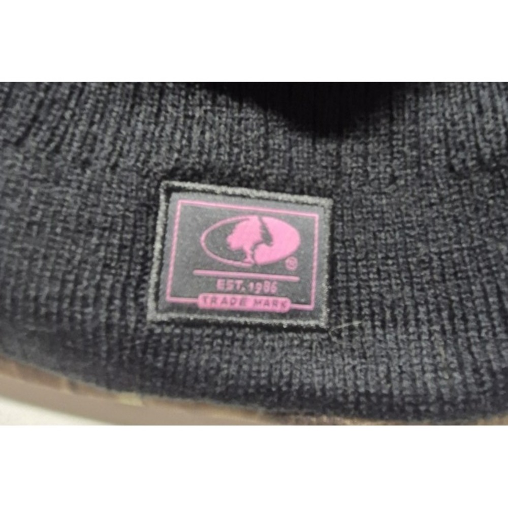 Mossy Oak women's outdoor‎ reversable beanie camo /solid black skull cap Logo - Picture 6 of 7